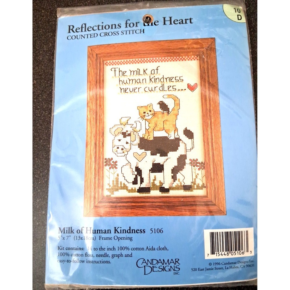 Candamar Designs Milk of Human Kindness Counted Cross Stitch Kit 5x7" #5106 14ct